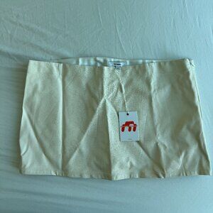 Miaou x Paloma Elesser Bone White Leather Mini Skirt